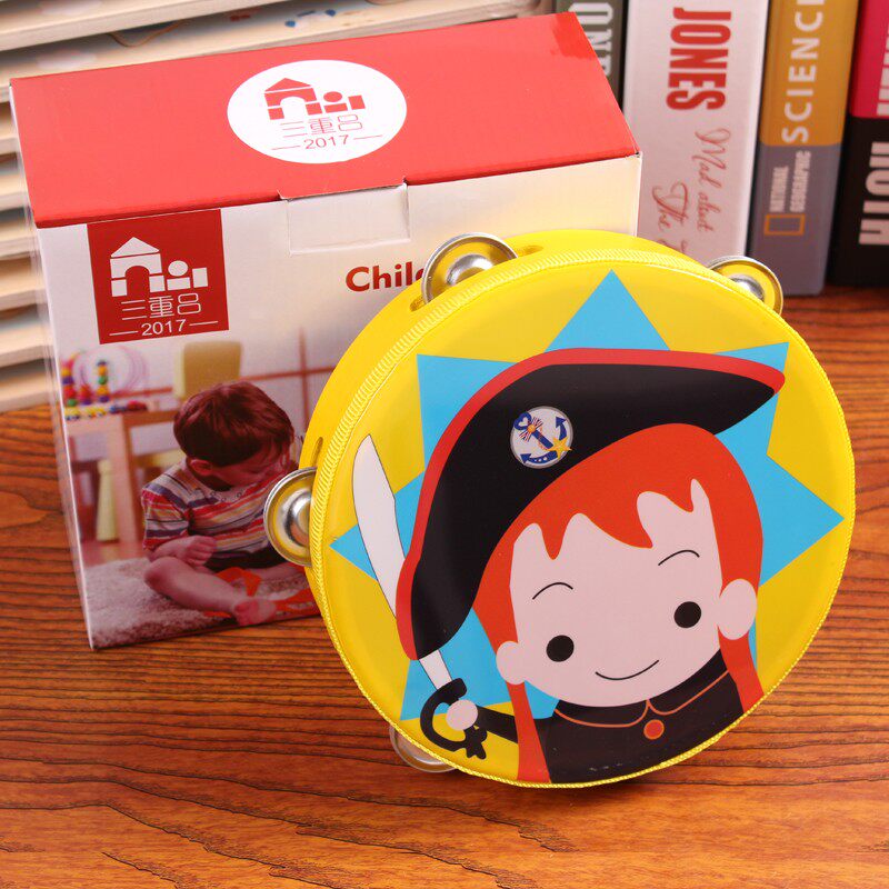 婴幼儿童手拍鼓铃鼓摇铃奥尔夫乐器1-3-6岁幼儿园老师用表演手鼓