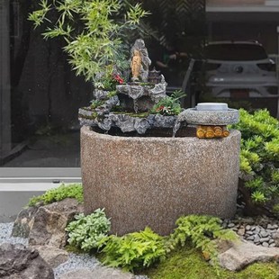 山石派问佛假山流水造景新中式 仿原石青龙石摆件花园鱼池庭院假山