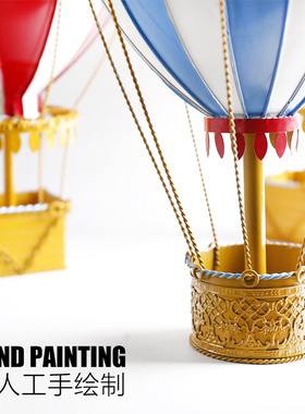 复古铁艺模型19世纪欧洲热气球吊饰 酒吧吊挂摆件礼物