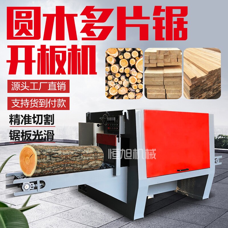 大型圆木多片锯木工机械开板锯全自动原木开料机小型开方锯改板锯