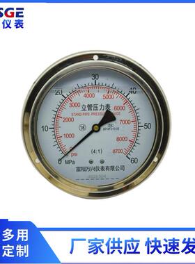 厂家供应仪器仪表 6“石油比例表抗震压力表YN150ZT/5800psi