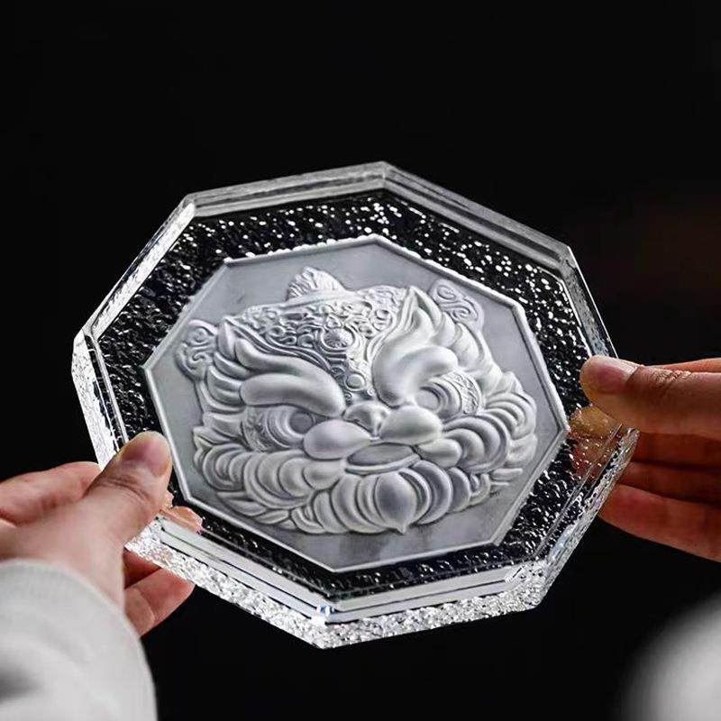 水晶玻璃壶承醒狮干泡台禅意壶垫单层茶壶盖碗托盘茶具配件摆件,鲜花速递/花卉仿真/绿植园艺,割草机/草坪机,淘宝优惠券,粉丝福利购,淘宝优惠卷