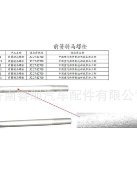 豪沃配件 重汽WG9014520259前骑马螺栓 M18x92x240