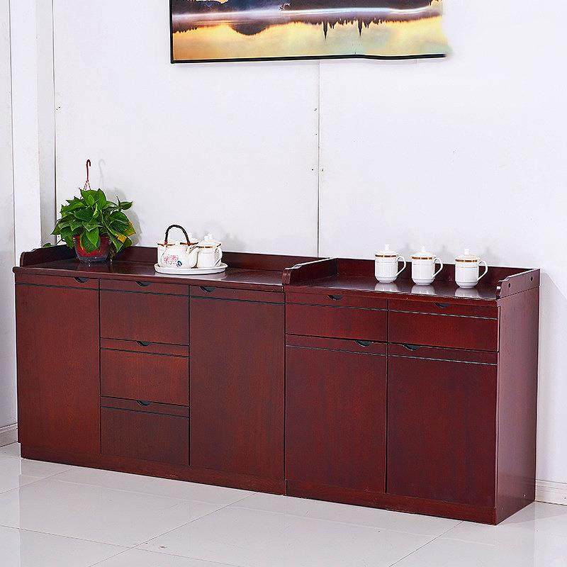 办公室会议室三门茶水柜油漆木皮两门储物柜边柜多功能储物柜