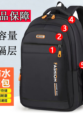 大容量商务电脑包男女双肩包旅行背包高中初中小学生书包