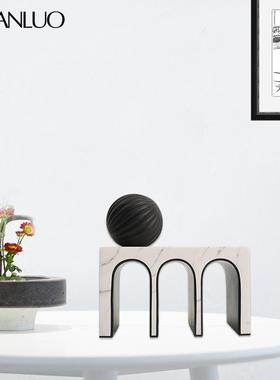 几何拱门艺术树脂摆件展厅样板间装饰酒店前台书架摆设家居工艺品