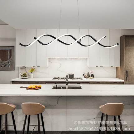 餐厅灯吊灯 简约现代餐桌个性led长条形吧台灯收银台前台创意吊灯