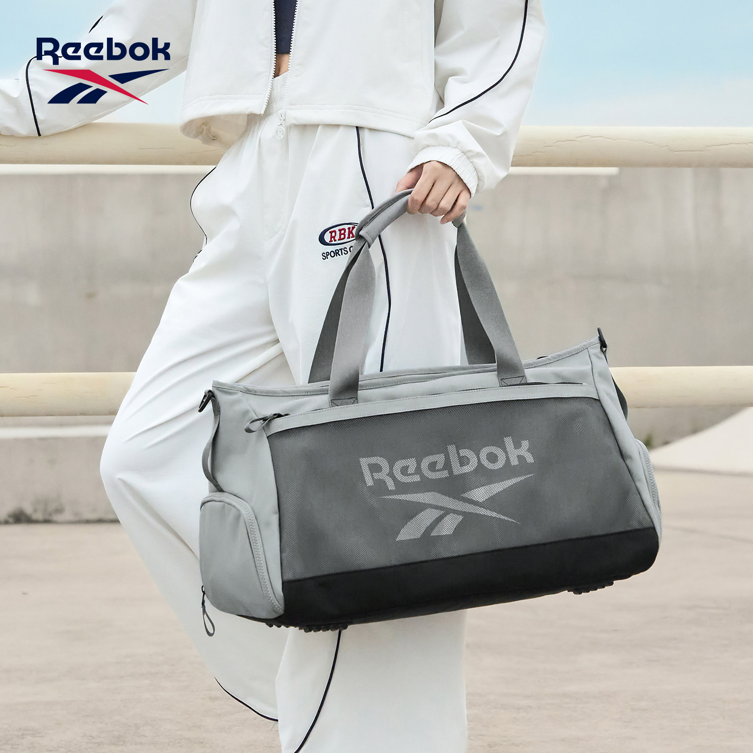 Reebok锐步运动健身包女斜挎背包旅行包男士大容量干湿分离训练包