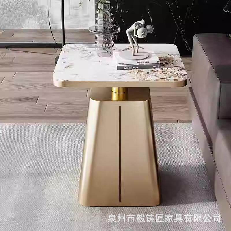 轻奢岩板边几小茶几沙发侧边柜简约现代客厅方几创意角几床头桌子