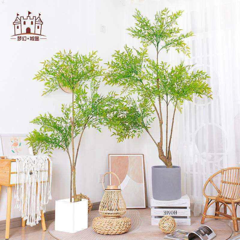 仿真南天竹仿真树植物假盆栽室内客厅落地盆景饰摆件仿真绿植
