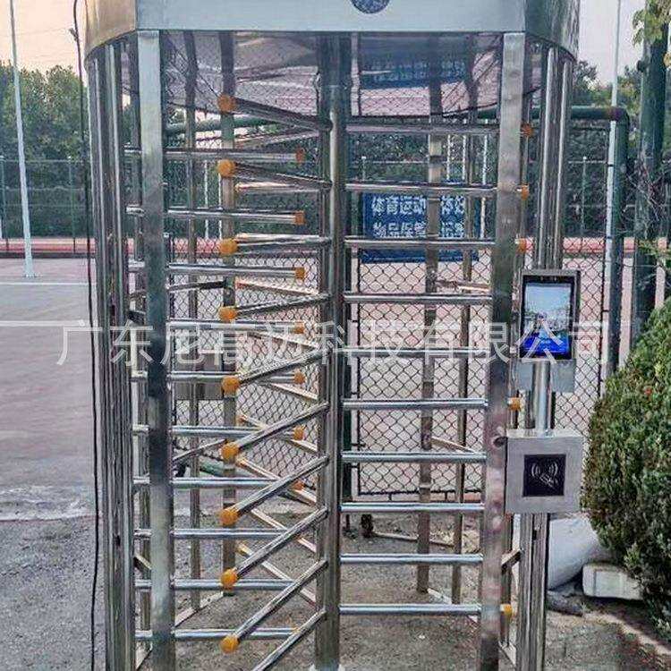陕西小区出入口人行道全高旋转门封闭式过道阻拦不锈钢四杆转闸机