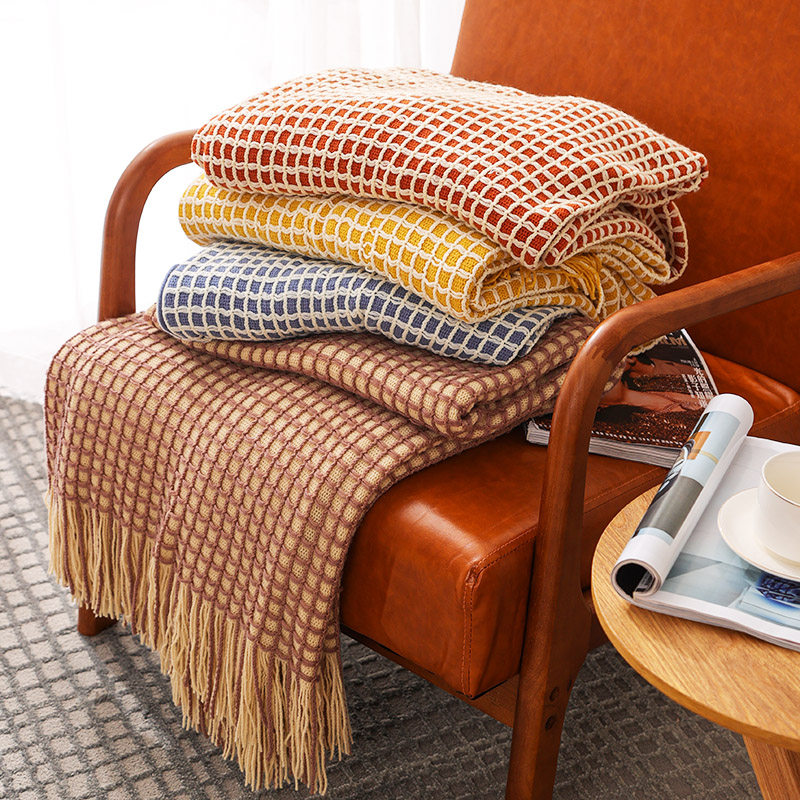 雪情家简约现代床尾巾装饰民宿酒店床尾搭毯抱枕休闲毯保暖午睡毯