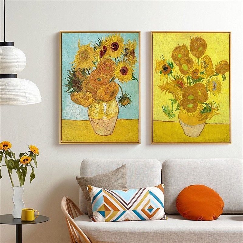 梵高名画向日葵油画卧室餐厅装饰画客厅沙发背景墙玄关走廊挂画,家居饰品,现代装饰画,淘宝优惠券,粉丝福利购,淘宝优惠卷