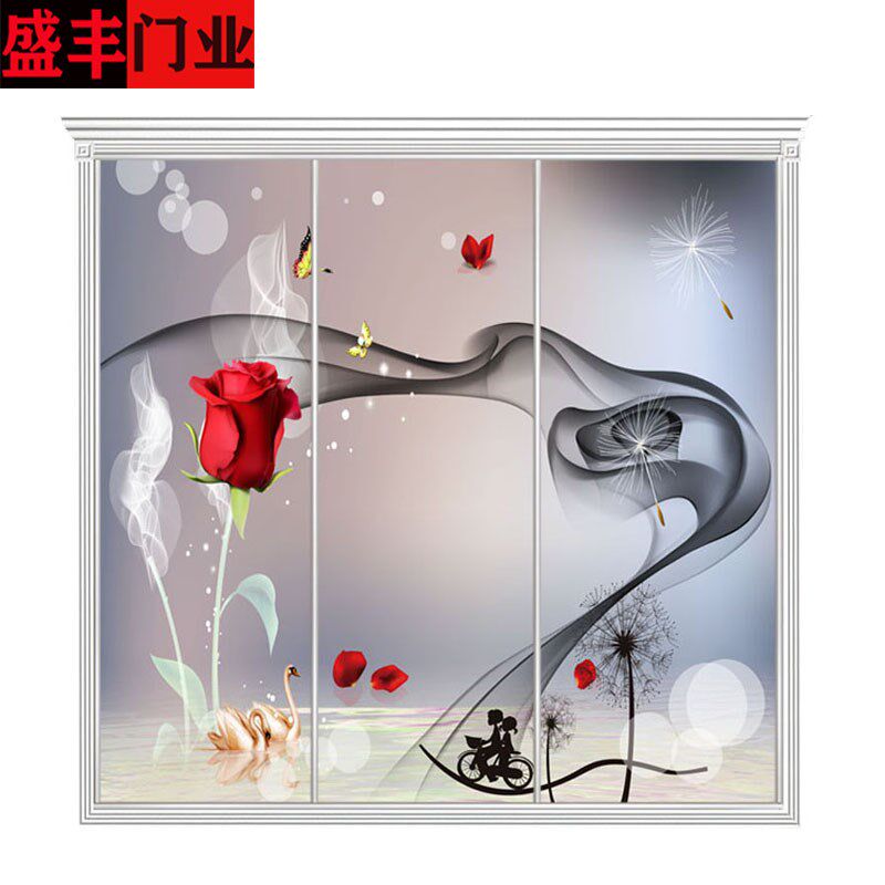 定制衣柜钢化防爆玻璃移门衣橱推拉门强化壁柜门滑动门衣帽间趟门