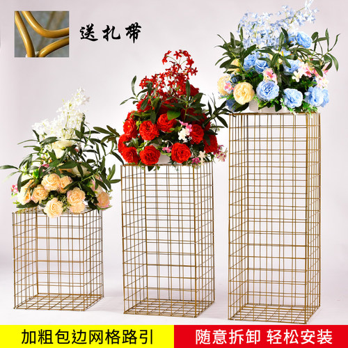 婚庆道具新款网格路引方框铁艺路引气球几何路引婚庆路引中式路引