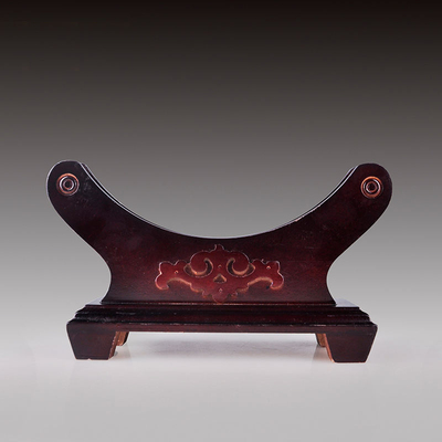 圆形玉石茶饼圆形平安扣摆件底座木托玉扣玉璧怀古支架玉片架子