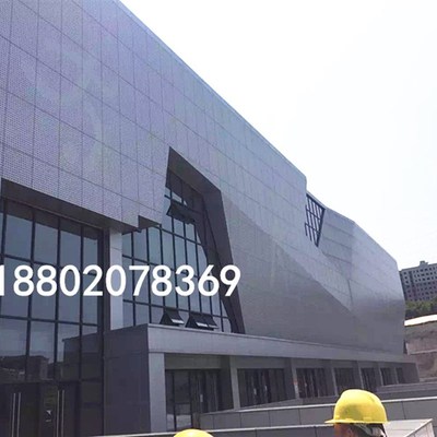 桂阳全民健身中心铝方通吊顶白色冲孔铝单板墙面蓝色铝板幕墙装饰