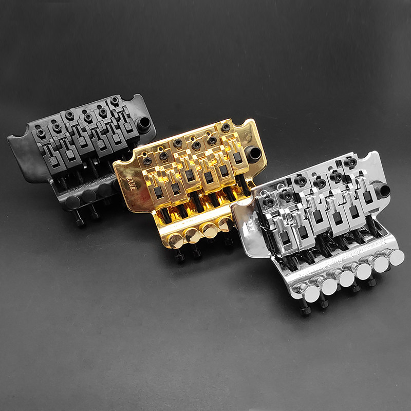 电吉他配件双摇琴桥合金颤音系统 拉弦板颤音器全套 黑银