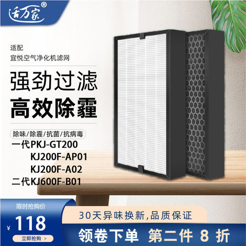 适配完美宜悦空气净化机过滤芯网KJ600F-B01/PKJ-GT200延时器2代