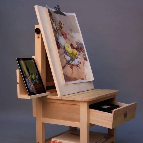 画室桌子美术培训桌椅画室布置画桌实木升降绘画凳辅导绘画素描桌