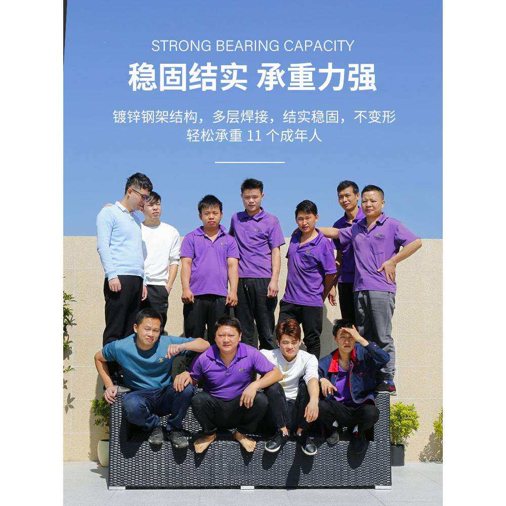 户外沙发室外庭院露天阳台露台休闲三人藤椅组合藤编家具防水防晒