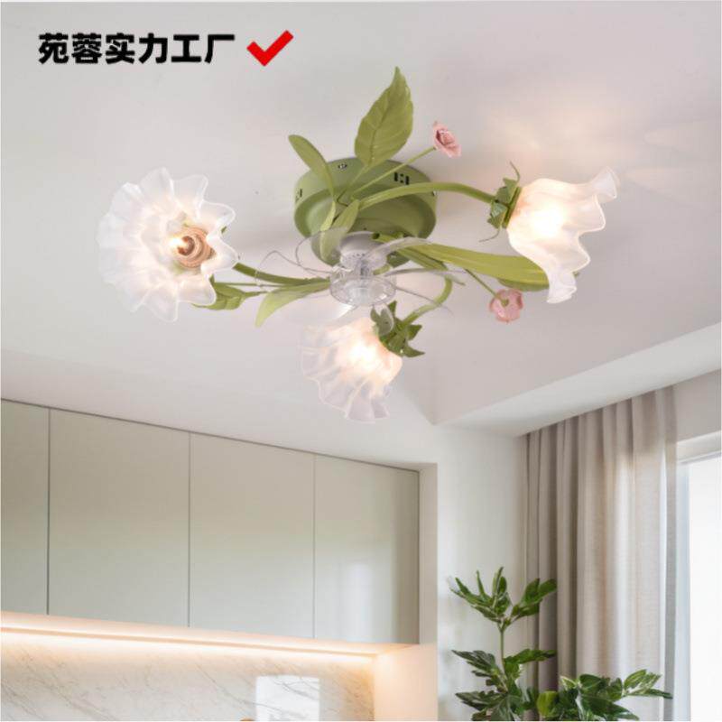 客厅灯花朵田园大气家用卧室灯餐厅led吸顶灯风扇网红创意房间灯