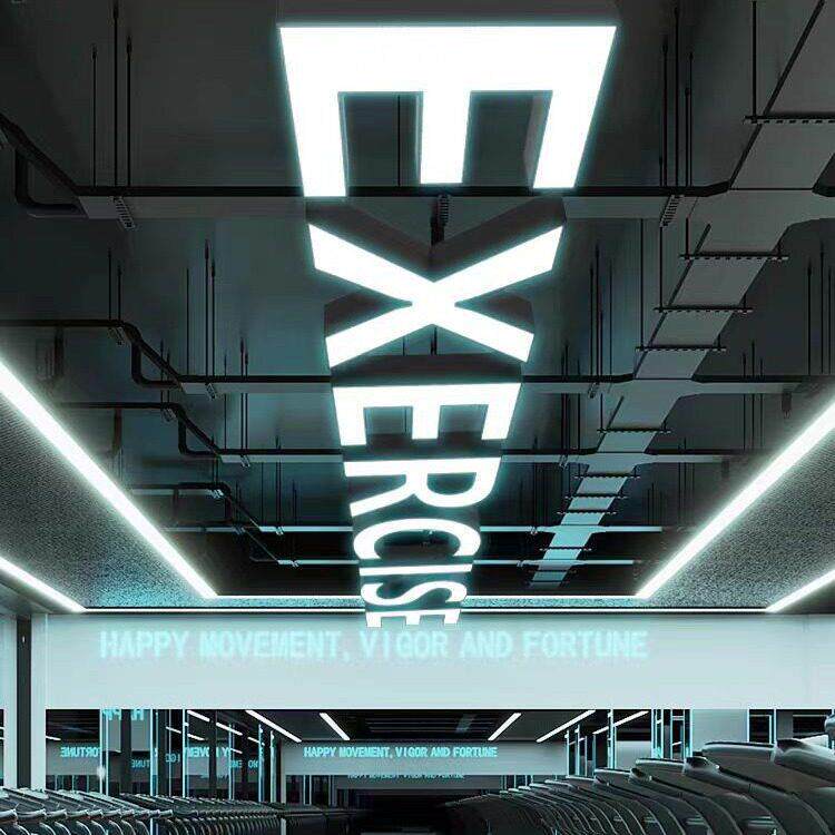 字母灯商场led长条灯创意字母数字超市健身房乐园异形logo吊灯
