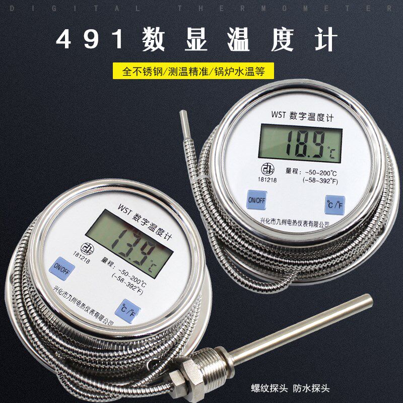 数显温度计wst/dtm491高精度酸碱防水数字工业测水温表高温熬糖