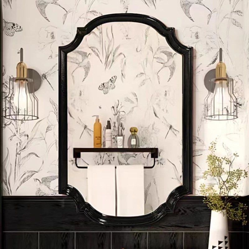 法式复古浴室镜欧式艺术卫浴洗手台镜挂镜子卧室梳妆镜玄关装饰镜