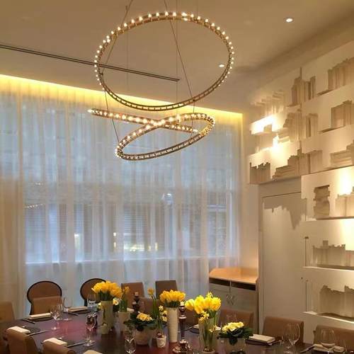 简约圆环艺术造型吊灯别墅旋转楼梯设计吊灯酒店大堂餐厅包厢吊灯