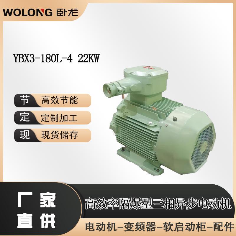 YBX3-180L-4 22KW防爆制动电机生产厂家南阳防爆卧龙电气