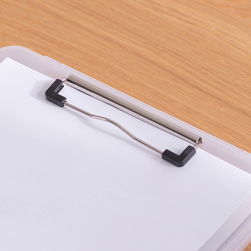 多功能A4带笔槽写字板板夹透明桌面文件收纳盒档案家庭证件盒办公