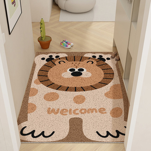 入户门地垫丝圈竖版可裁剪卡通动物门垫家用客厅玄关地毯进门脚垫