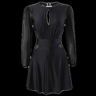 长款 2024新款 游泳装 微胖女孩遮肉连体长袖 泡温泉泳衣女士大码