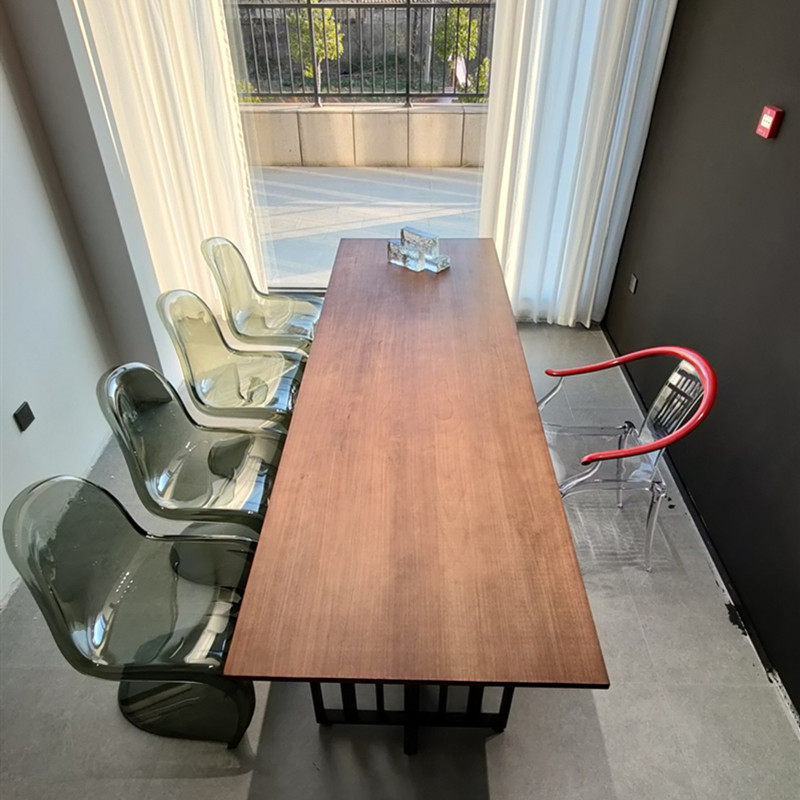 loft会议桌 实木美式会议桌长桌子工作台 大桌子家用 简约 长方形