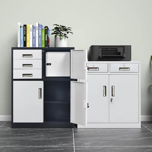 办公室桌下矮柜带锁带抽屉钢制文件柜资料柜收纳铁皮移动储物柜子