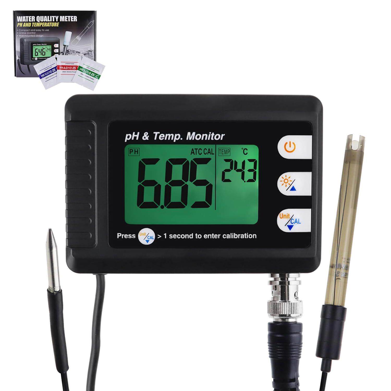 水质检测仪酸碱度测试仪PH计壁挂笔温度计ph在线式鱼缸水质检测仪