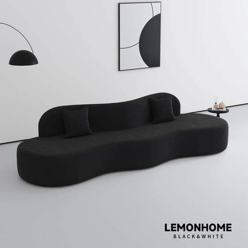 简约风弧形波浪沙发服装店铺美容院休息区接待高级感客厅休闲接待