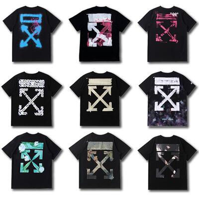过验版OFF烫金胶带印花箭头OW短袖圆领男宽松女大码WHITE情侣T恤