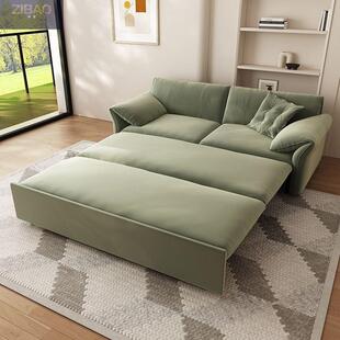 大象耳朵baxter沙发床一体两用小户型客厅多功能储物磨砂布奶油风