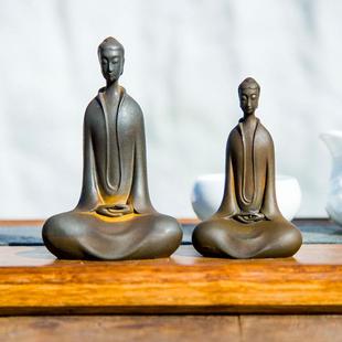 禅意中式北魏佛如来释迦摩尼桌面家居摆件纯手工仿铸铁工艺品