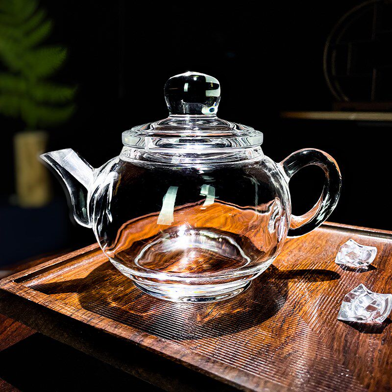 原矿水晶杯手工打磨茶壶套装泡茶壶茶具送礼中式高端大气茶具
