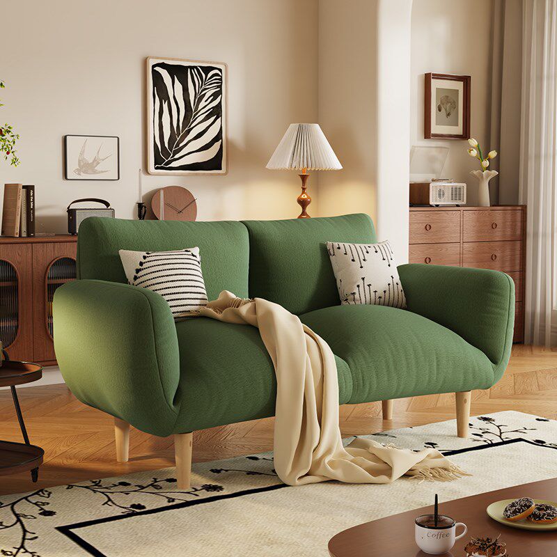 布艺沙发2025新款实木单双人沙发椅出租屋小户型懒人沙发折叠躺椅