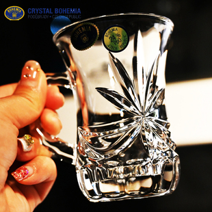 捷克BOHEMIA进口水晶玻璃卡布奇诺热饮咖啡杯花茶V杯热饮牛奶杯子