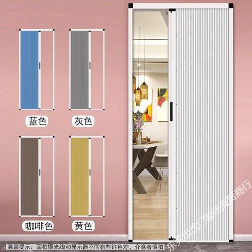 简易门蜂巢帘折叠门推拉门免打孔卫生间厨房浴室书柜书架隔断门