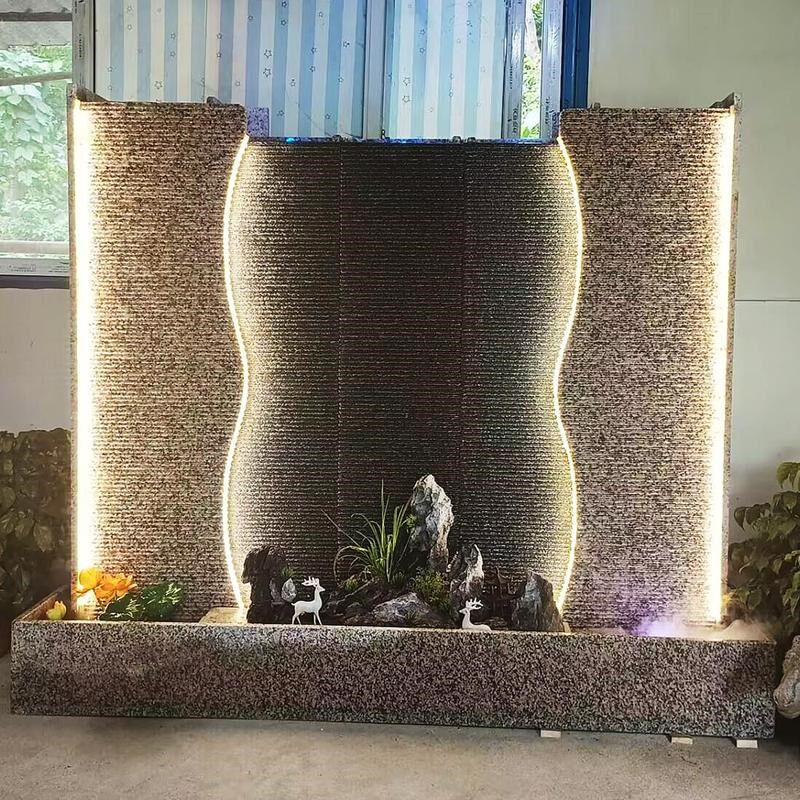 假山水景摆件石头水幕墙流水墙屏风室内外装饰客厅公司庭院鱼池