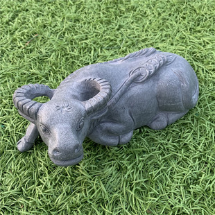 石雕牛摆件石牛青石牛石卧牛石材雕刻工艺品石头家居客厅装饰石牛