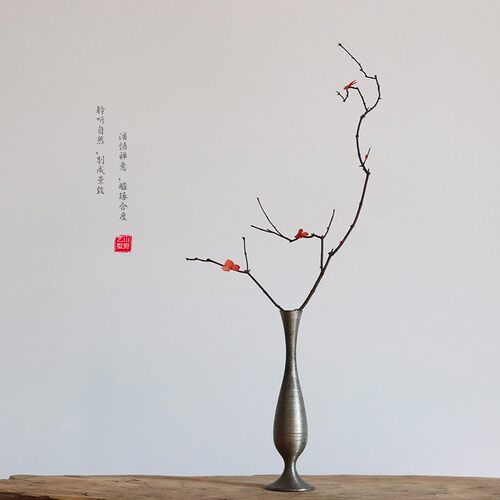 天然干树枝干花梅花插花中式客厅卧室会所茶馆家居装饰摆件侘寂风