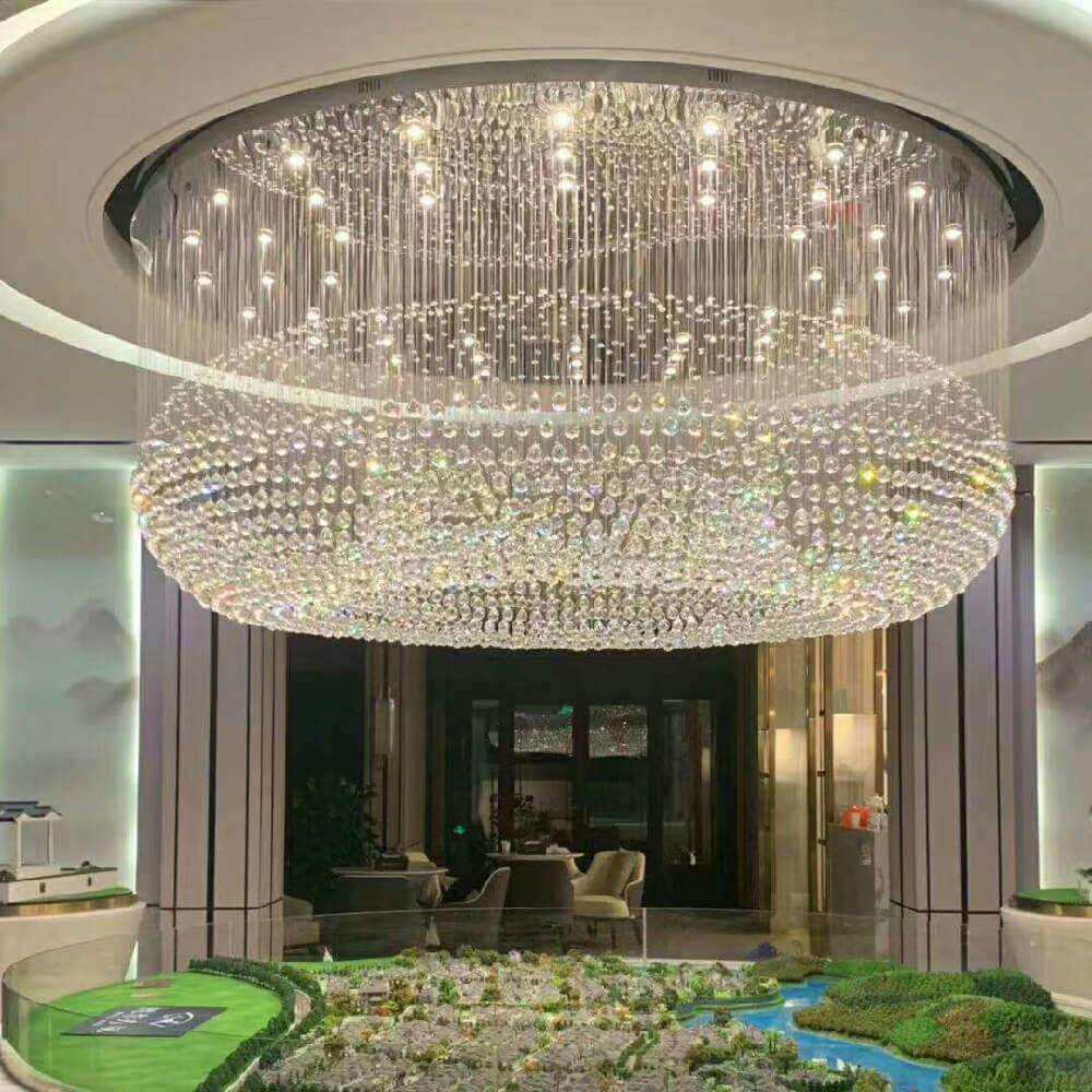 售楼部水晶吸顶灯客厅大厅主灯酒店大堂水晶吊灯挂件婚庆水晶灯具