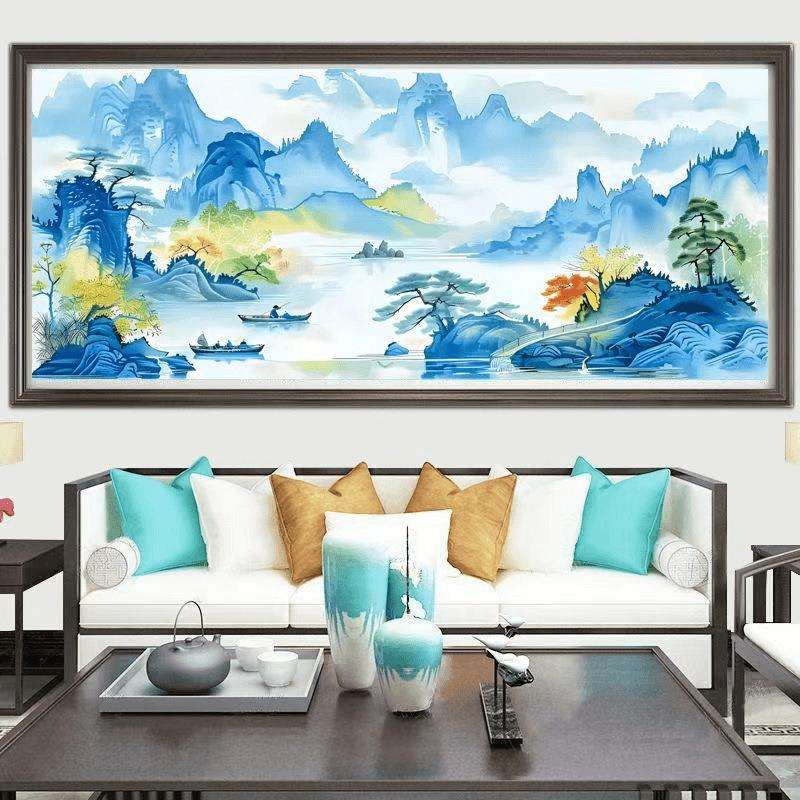春江水暖图十字绣2024新款线绣客厅风景山水画大幅满绣自己绣手工